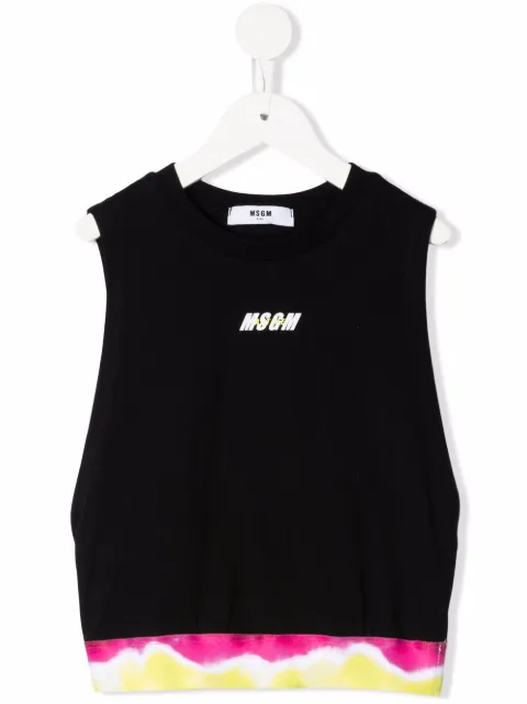 MSGM Kids logo-print tank top