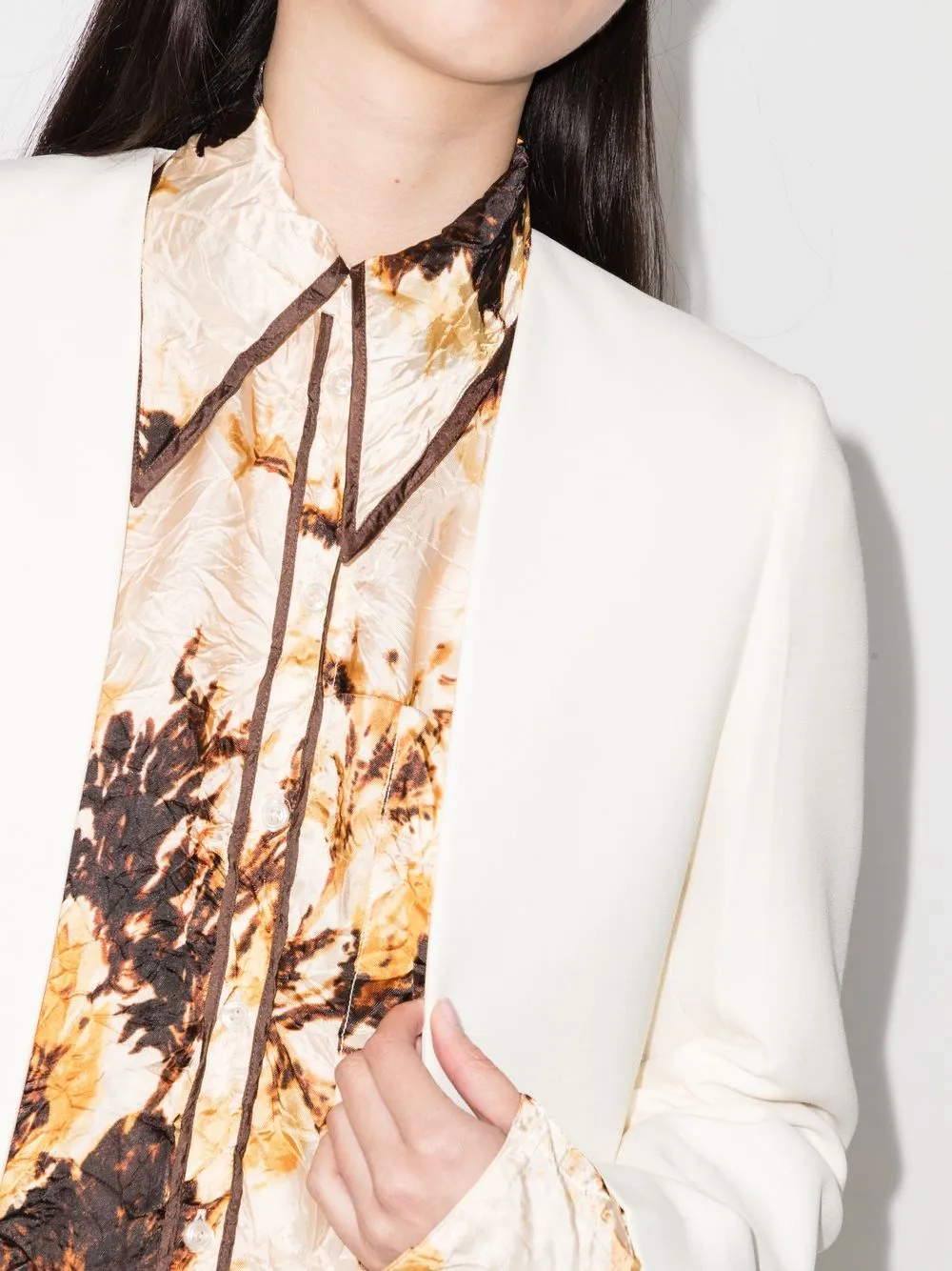 Fendi Logo-buckle Single-breasted Coat In Neutrals