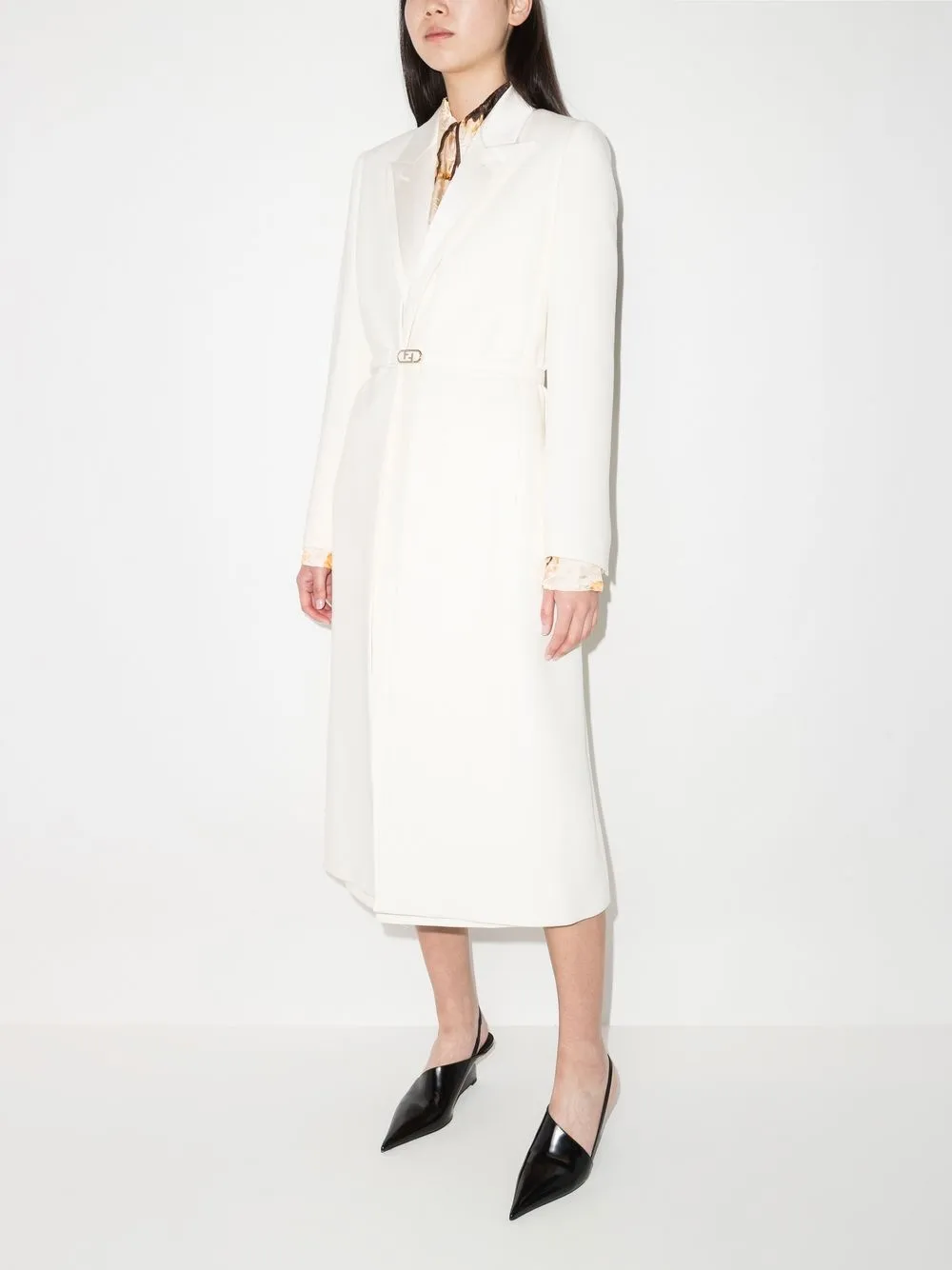FENDI logo-buckle single-breasted coat | Single Breasted Coats | Image 2