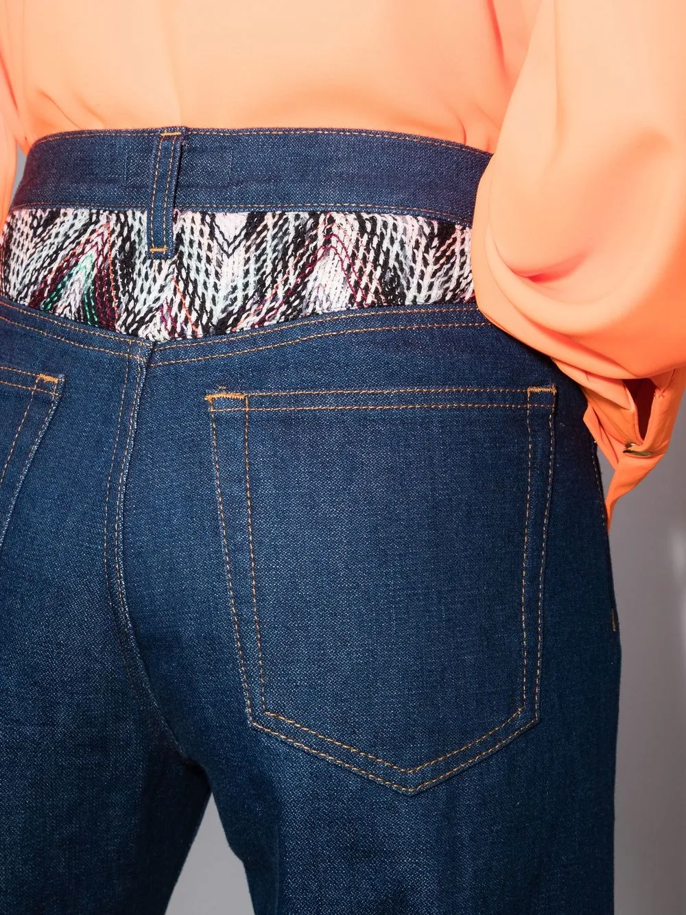 Shop Missoni High-waisted Straight Leg Jeans In Blue
