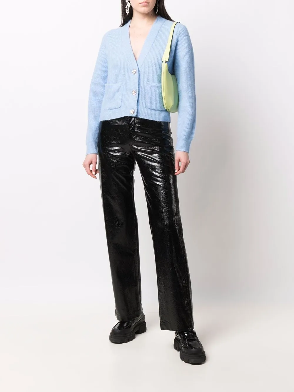 GANNI Ribgebreid vest - Blauw