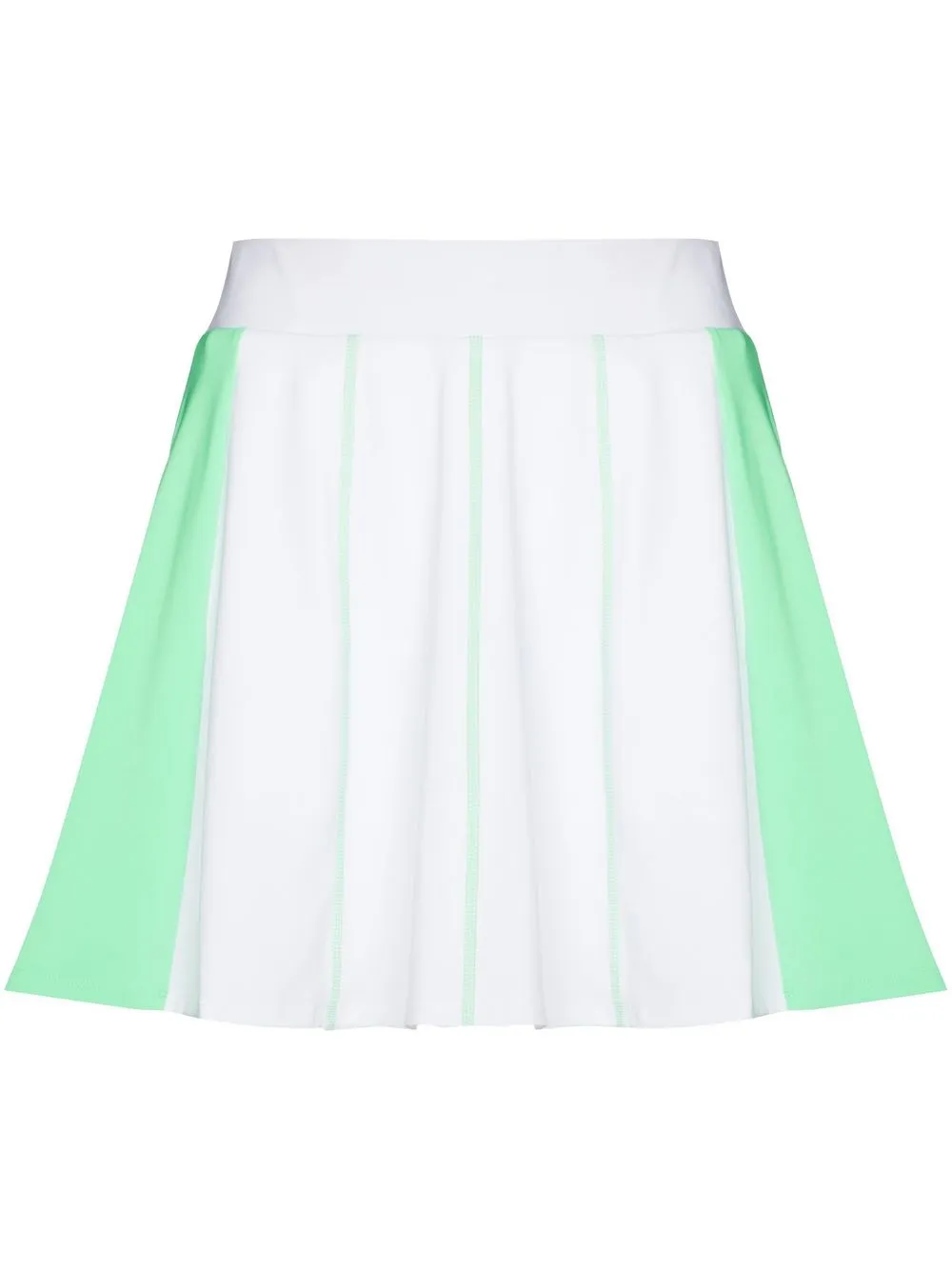 

J.Lindeberg contrast-panel pleated gold skirt - White