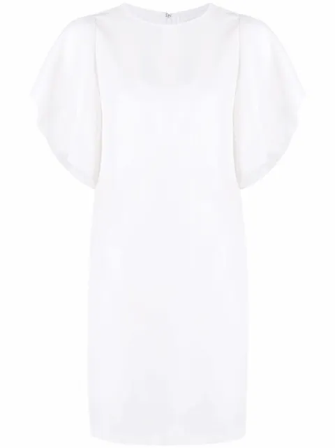 short-sleeve ruffle-detail dress