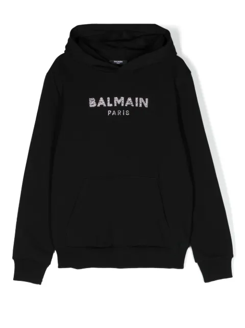 Balmain Kids TEEN logo-embellished hoodie