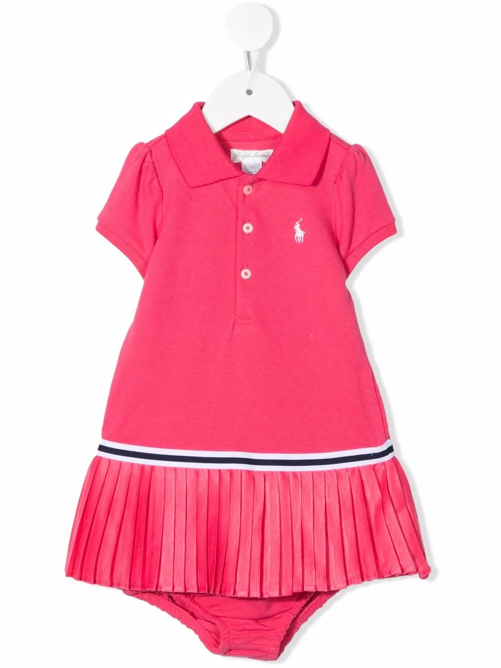 

Ralph Lauren Kids vestido estilo playera tipo polo con logo bordado - Rosado