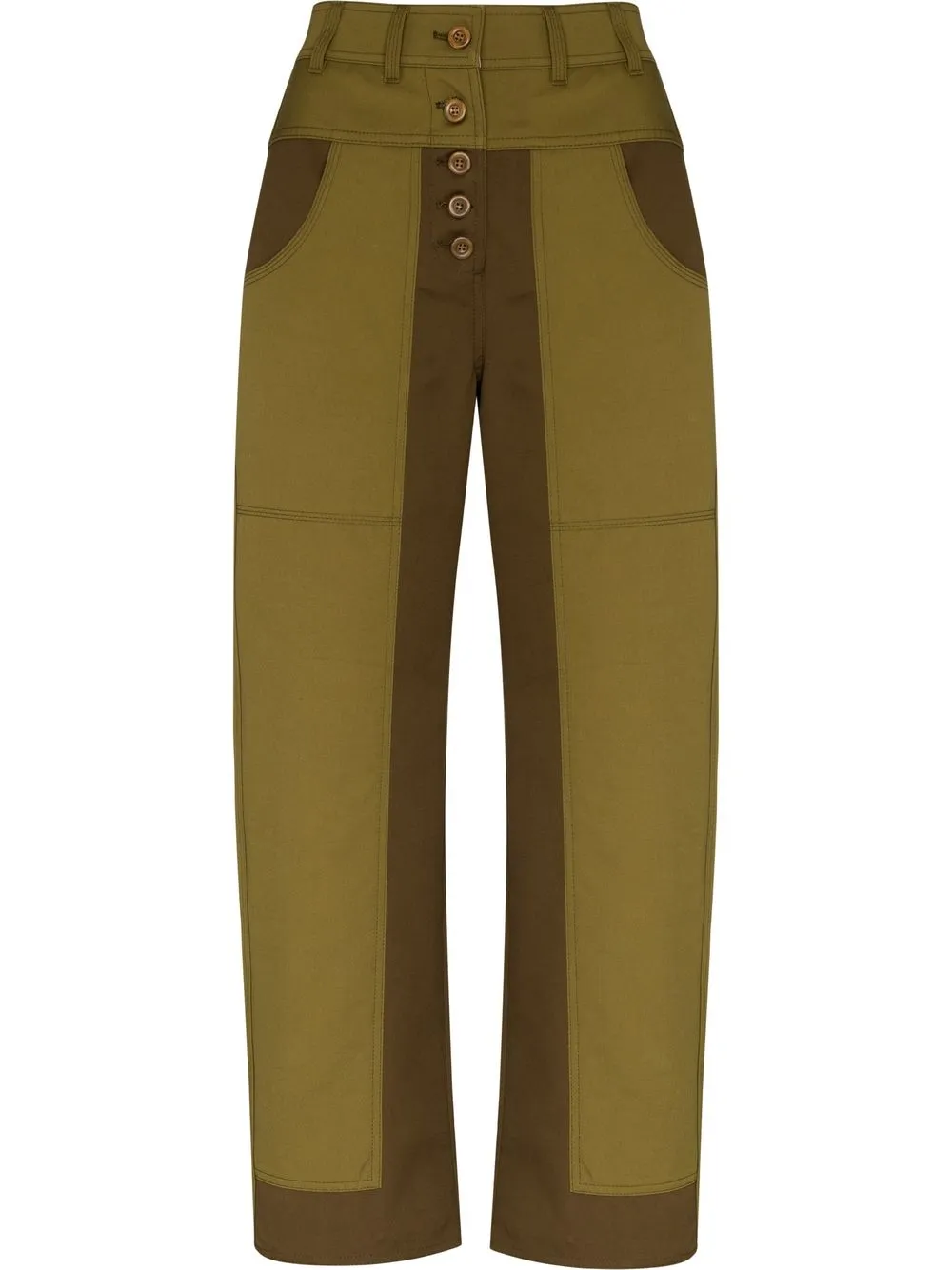 

Ulla Johnson August panelled high-waisted trousers - Green