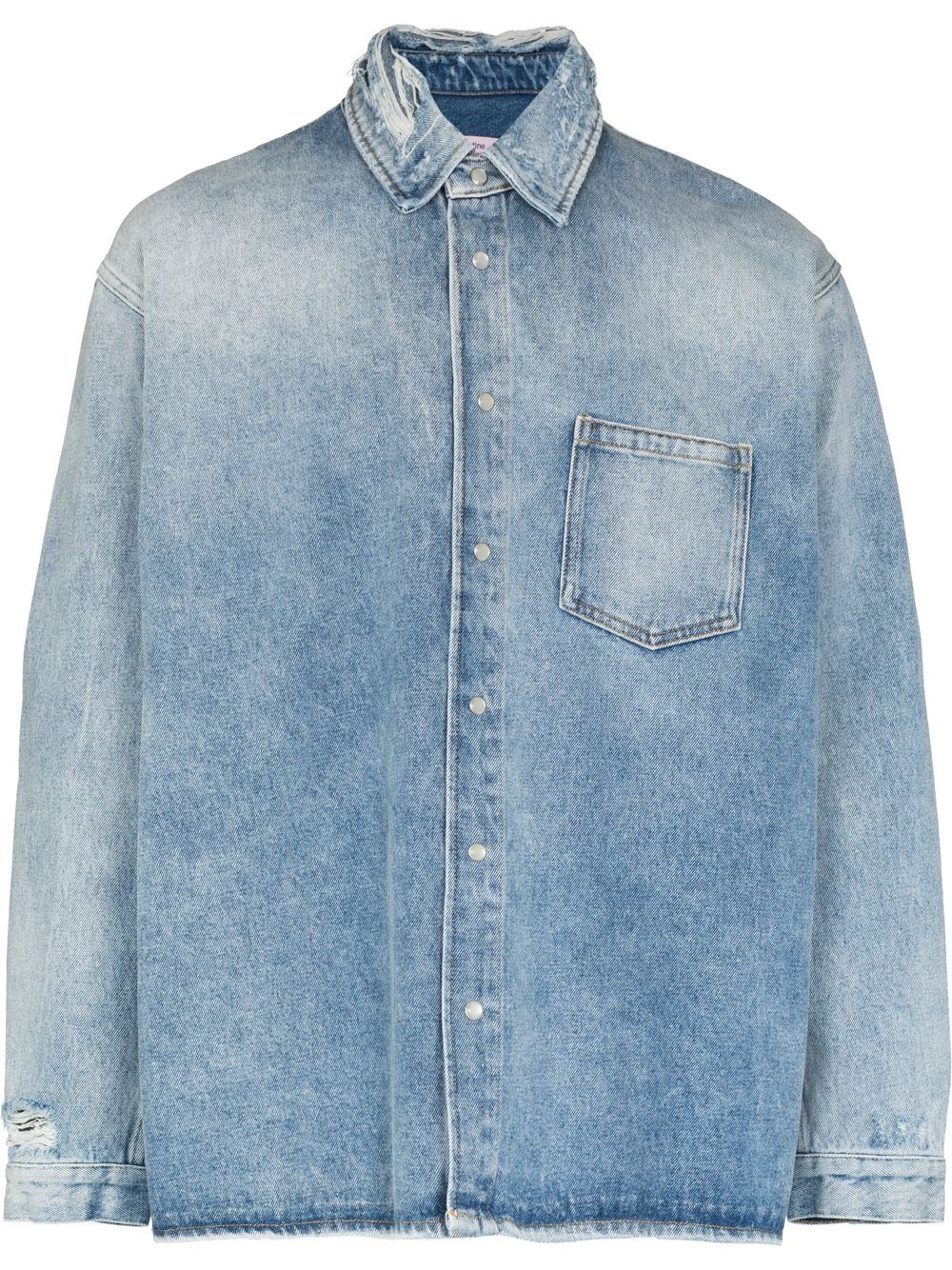 embroidered logo denim shirt