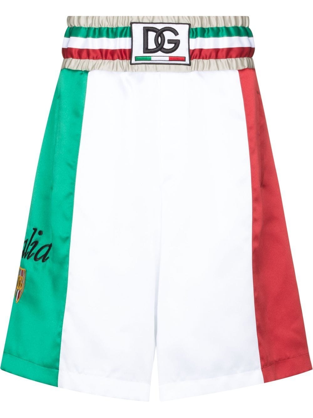 Shop Dolce & Gabbana Italia Colour-block Knee-length Shorts In White