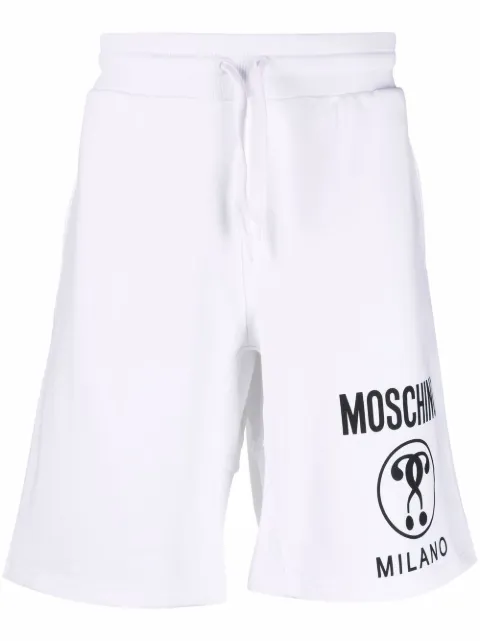 Moschino logo-print cotton track shorts
