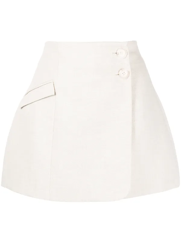 Anna Quan Jenna Wrap-design Skirt in Neutrals