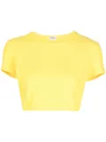 CHANEL Pre-Owned 1997 CC logo-embroidered cropped T-shirt - Yellow