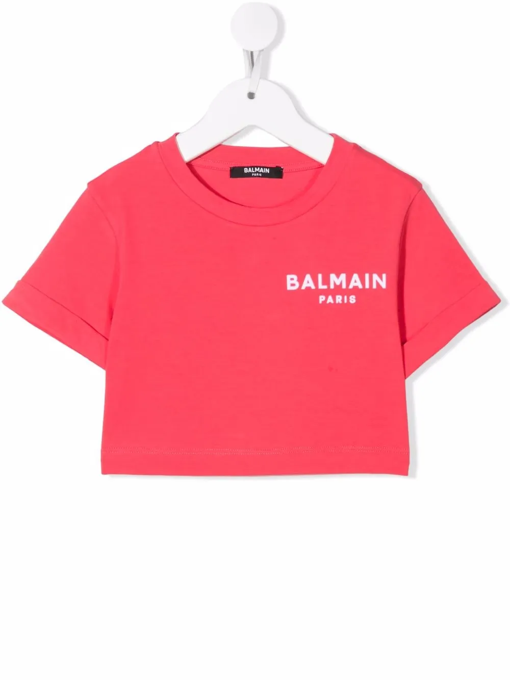 

Balmain Kids playera corta con logo estampado - Rosado