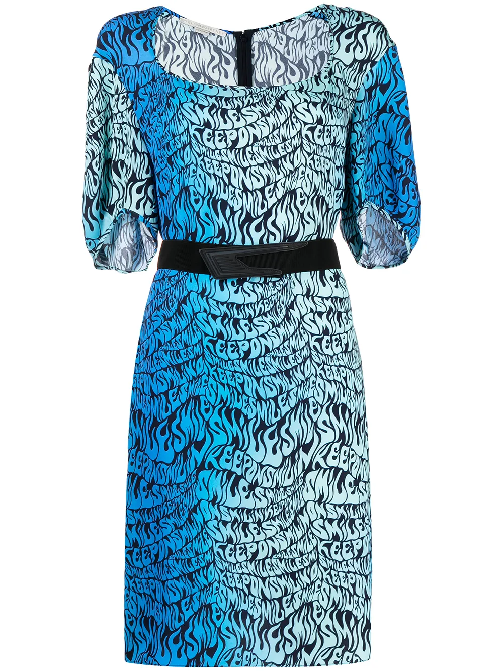 

Stella McCartney vestido con motivo Keep On Smiling - Azul