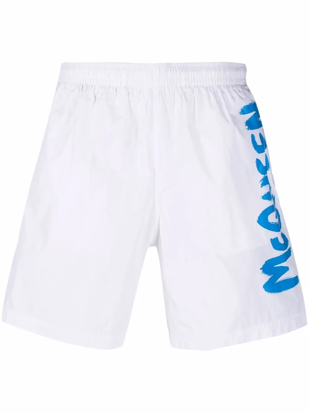 

Alexander McQueen shorts de playa con logo estampado - Blanco