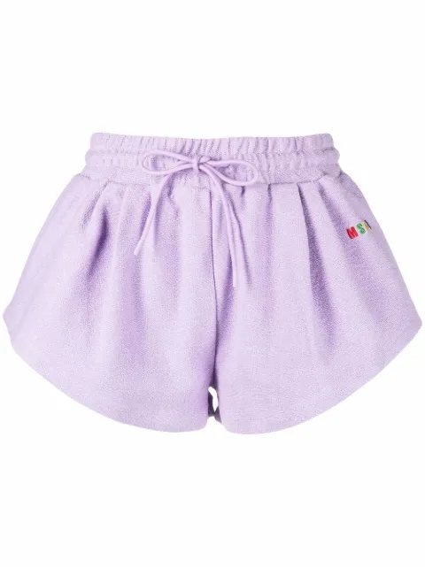 MSGM Women's Shorts Con Motivo Traforato White