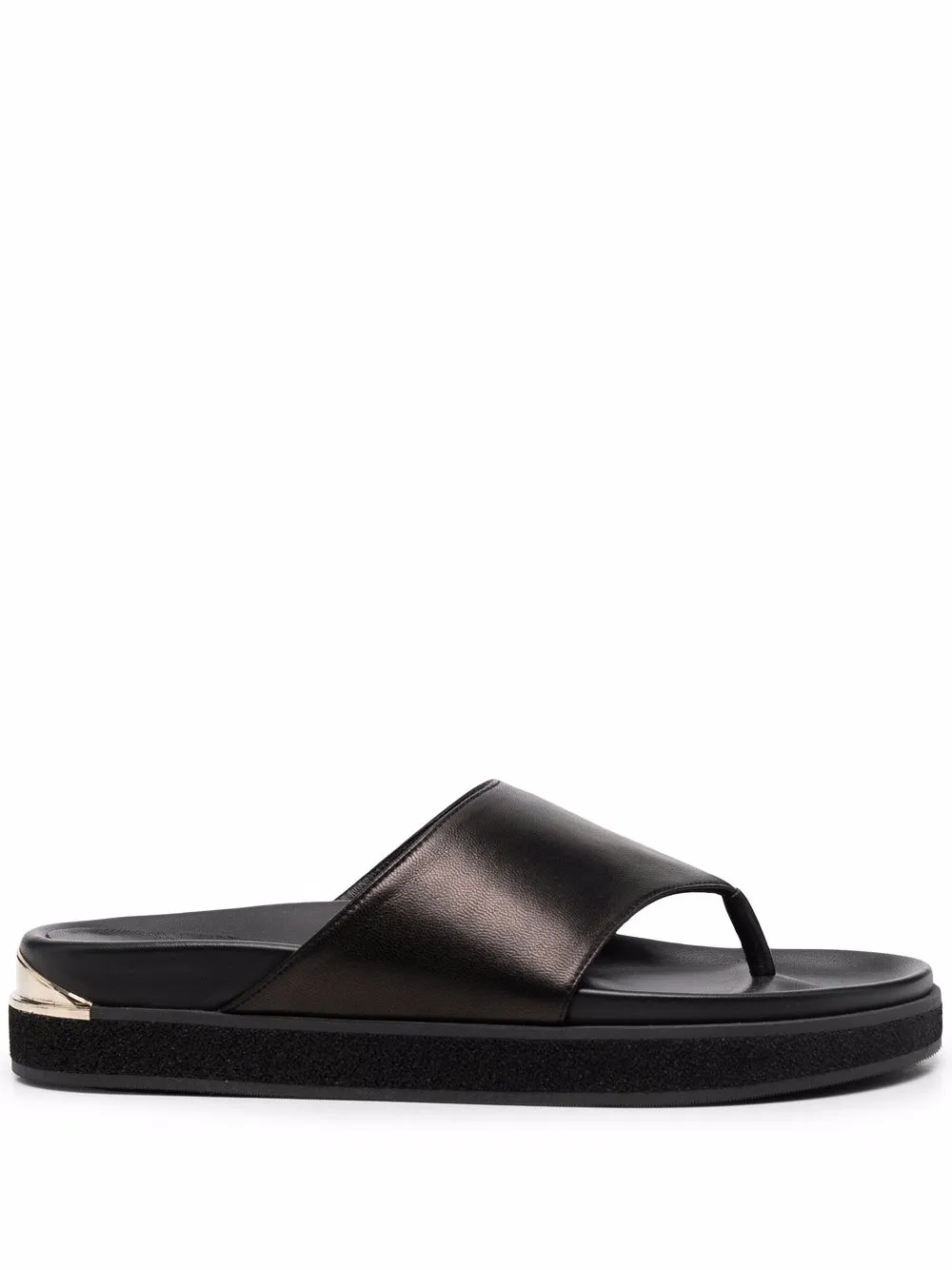 

Jimmy Choo flip flops con acabado pulido - Negro