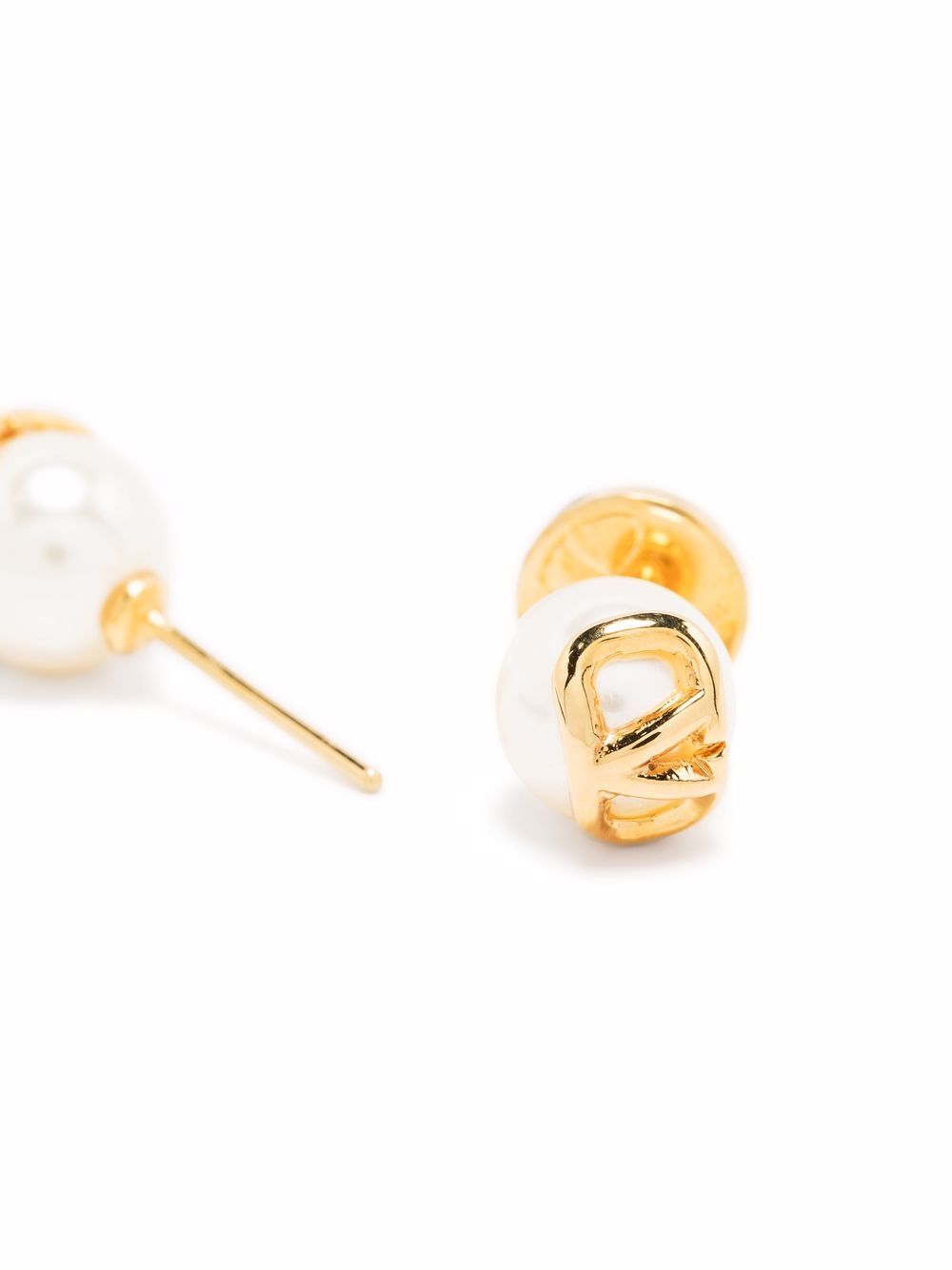 фото Valentino garavani vlogo faux pearl earrings