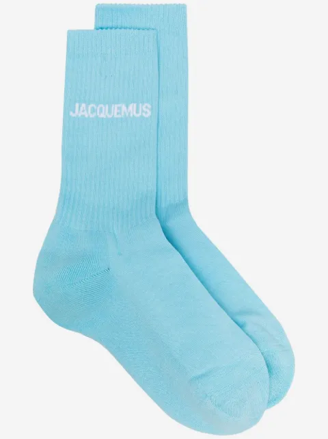 Jacquemus chaussettes nervurées à logo imprimé