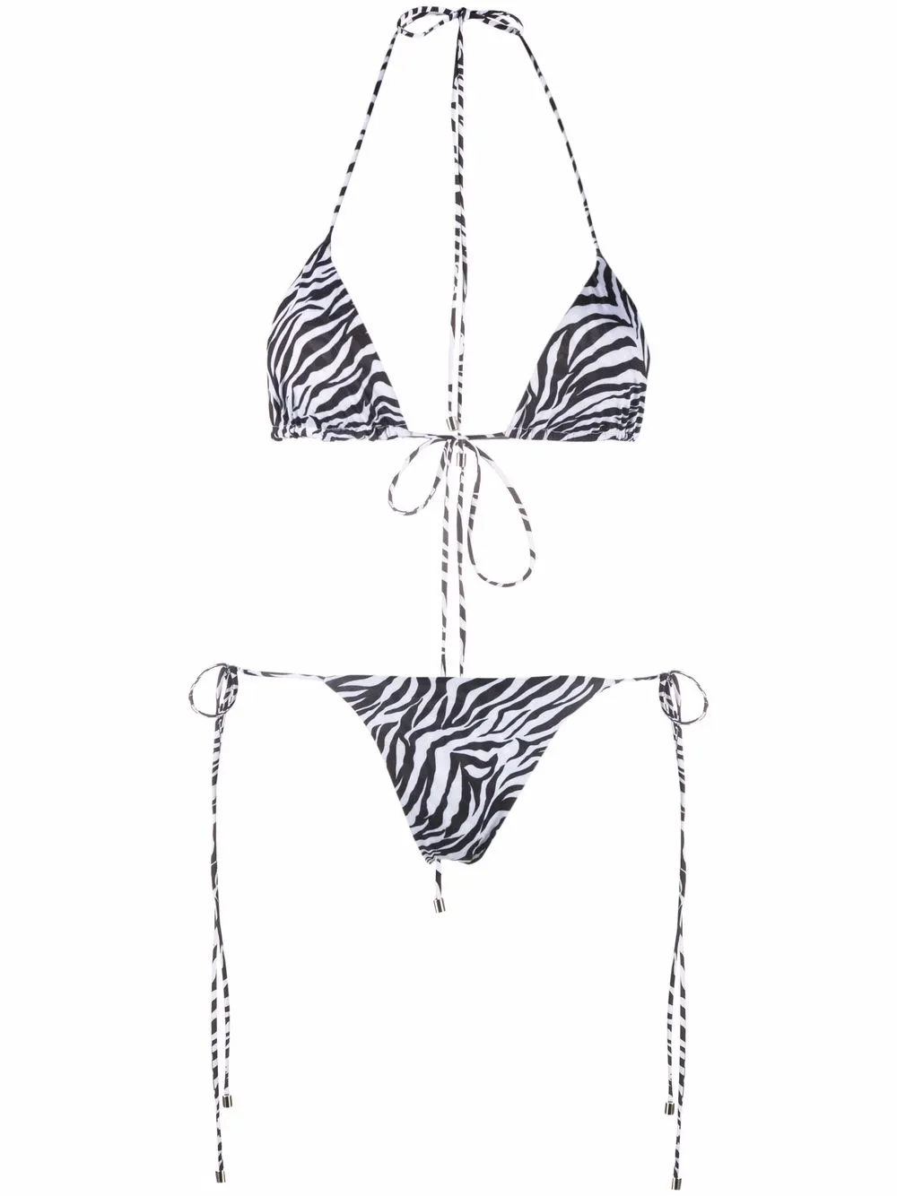 Manokhi бикини с вырезом халтер и зебровым принтом