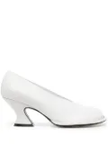 KHAITE pointed leather pumps - White