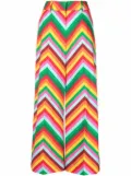 Valentino Garavani chevron-pattern cropped trousers - Black