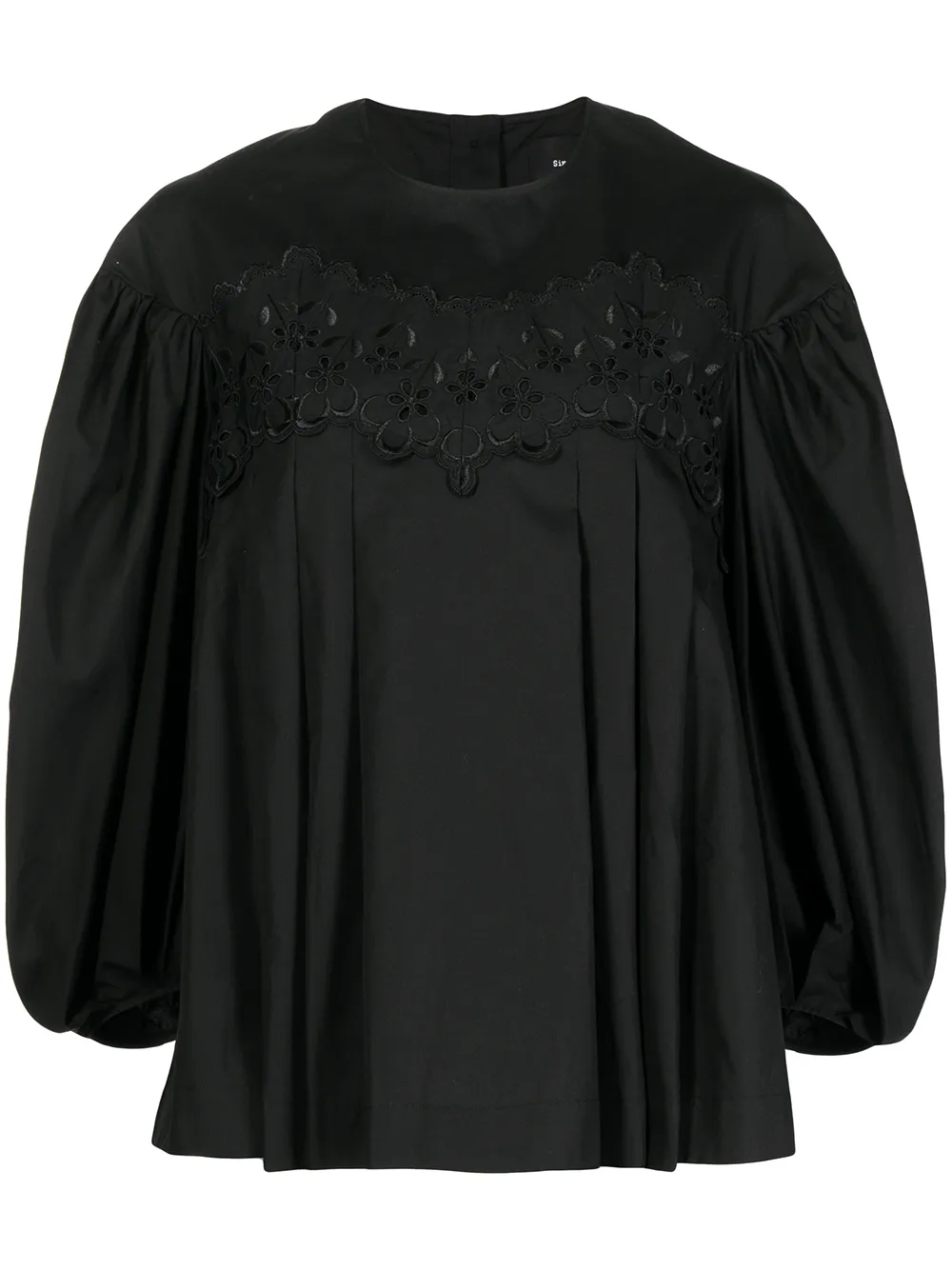 

Simone Rocha puff-sleeve cotton blouse - Black