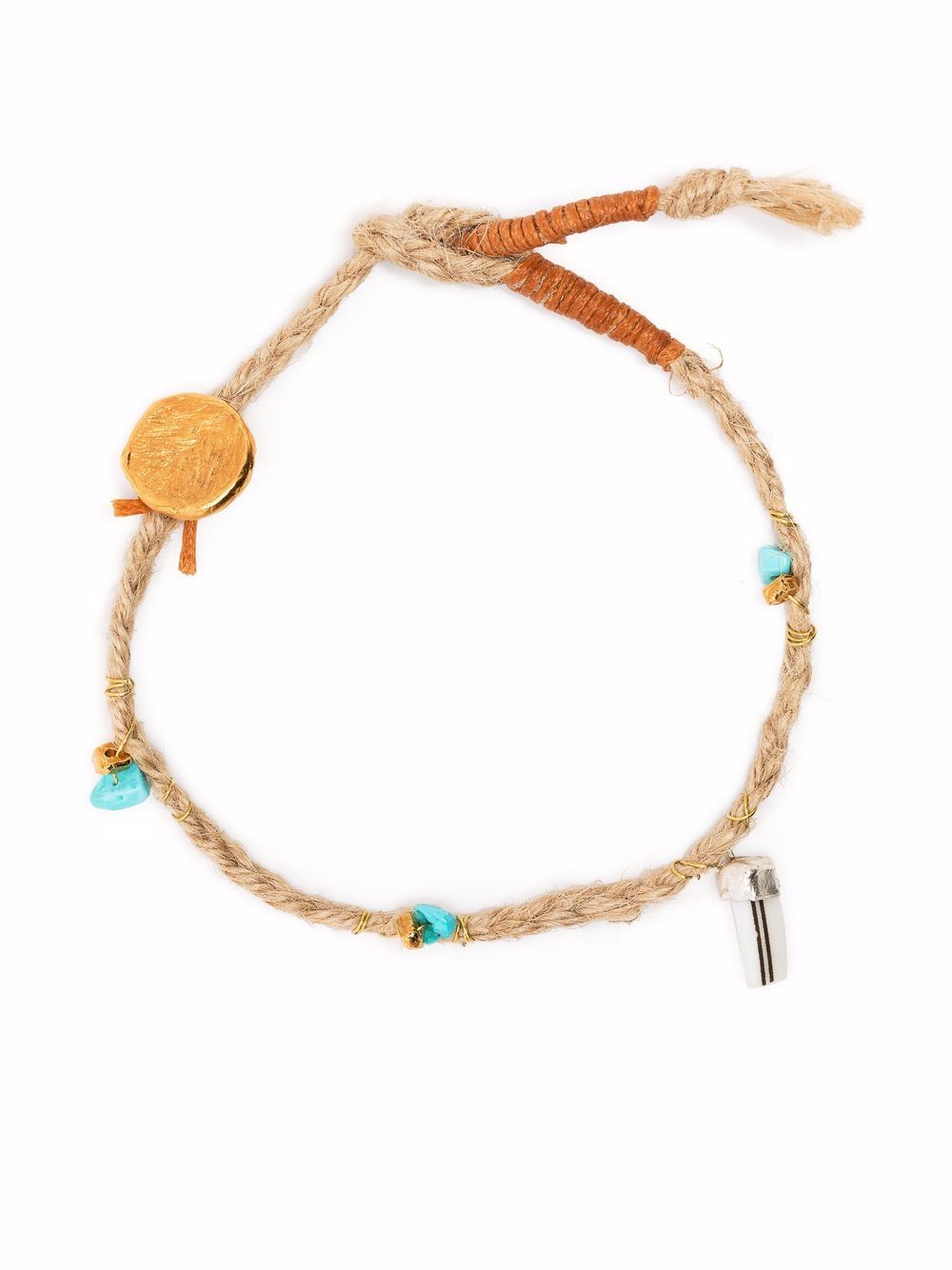 фото Nick fouquet gemstone-detail braided raffia bracelet