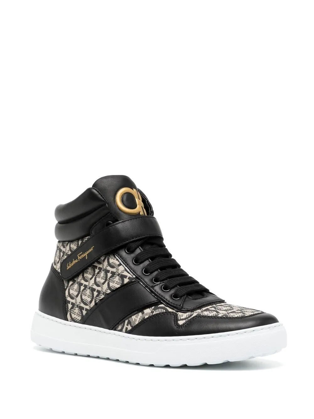 Ferragamo Noe' Gancini-print sneakers Black