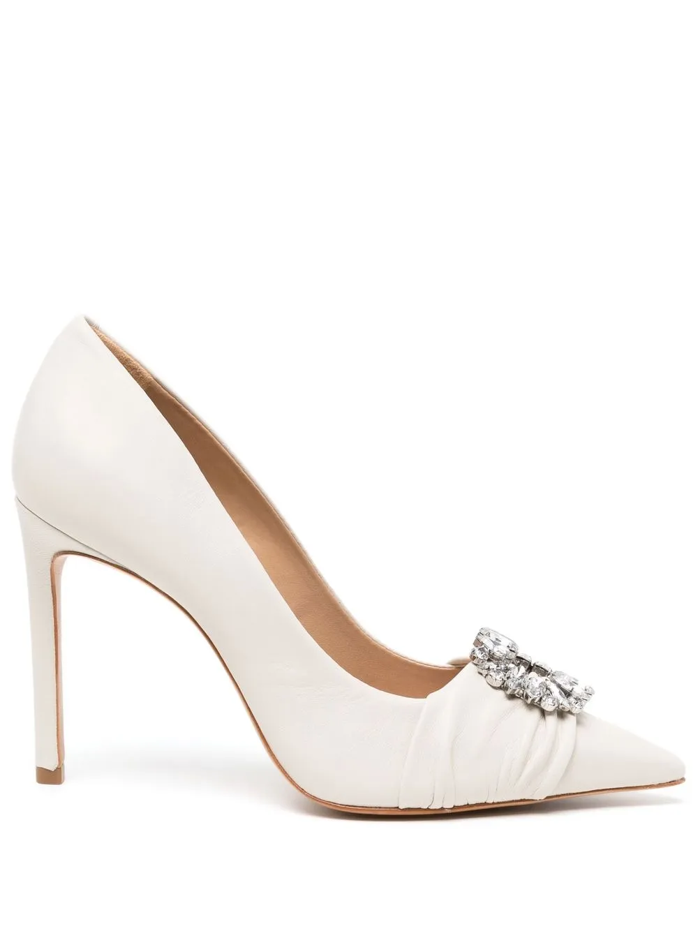 

Schutz crystal-buckle pointed pumps - White
