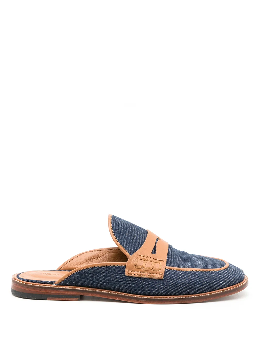 

Reinaldo Lourenço leather-trim denim mules - Blue