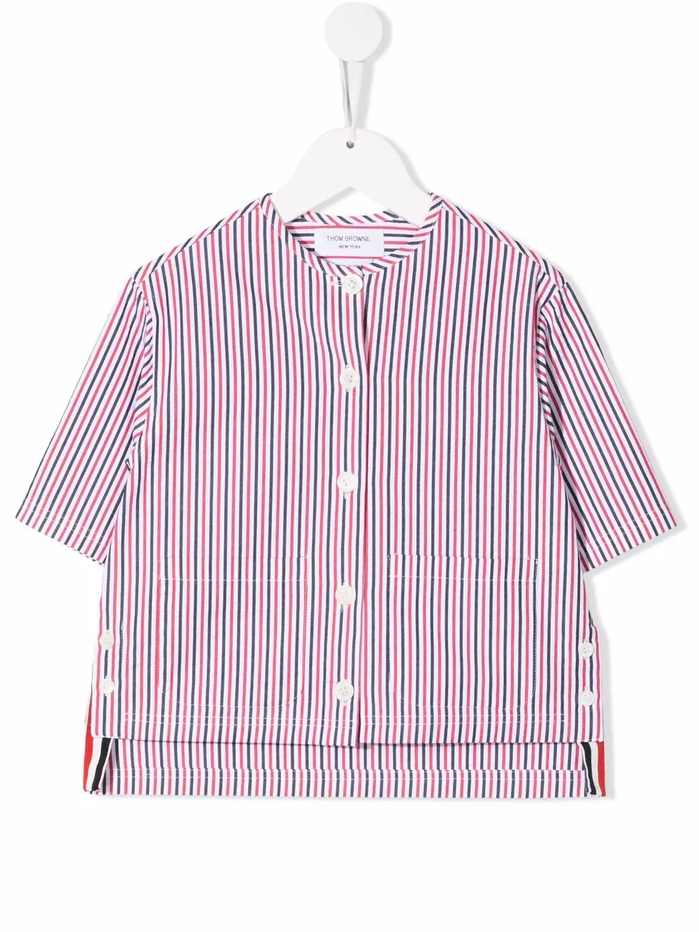 

Thom Browne Kids camisa con rayas RWB - Rojo