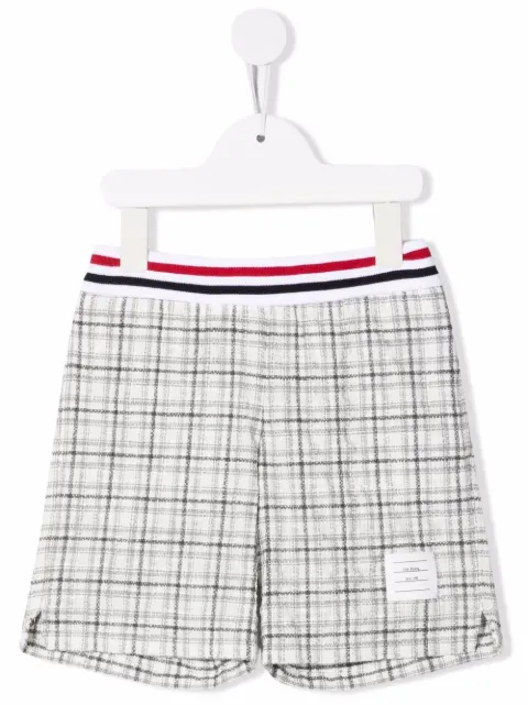 Thom Browne Kids shorts tejidos con cuadros estampados
