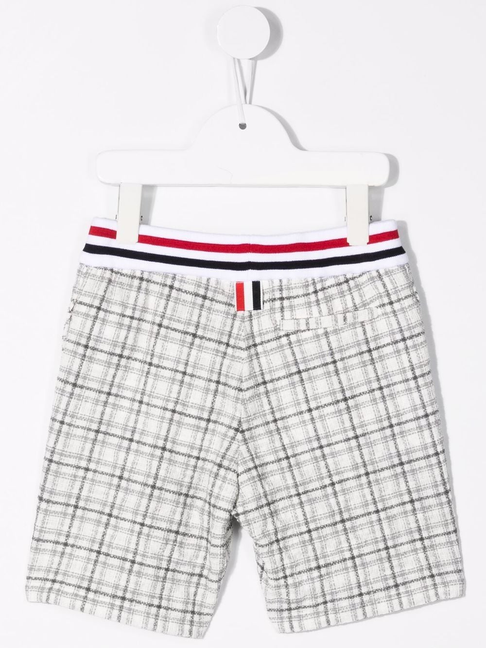 Thom Browne Kids Geruite shorts - Wit