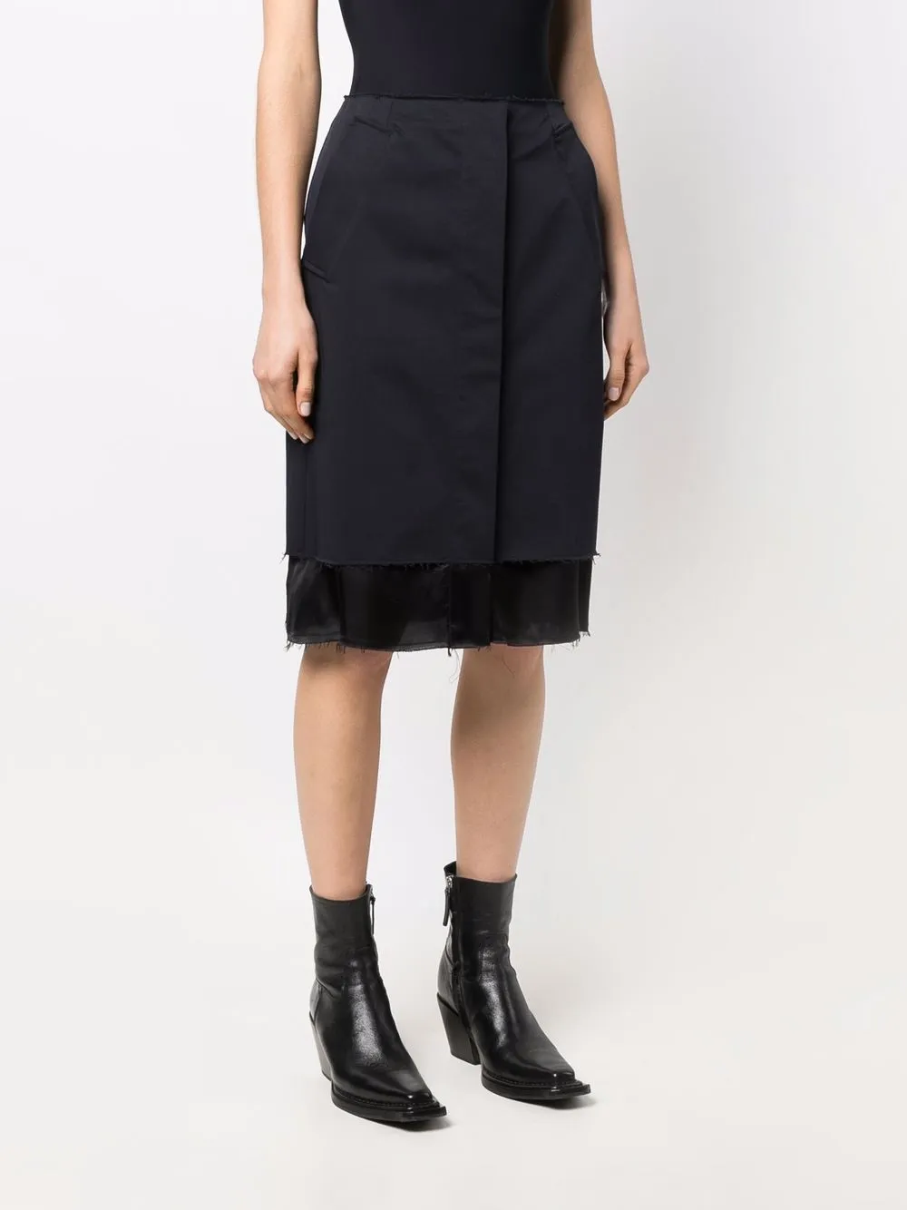 MM6 Maison Margiela Layered raw-edge Skirt - Farfetch