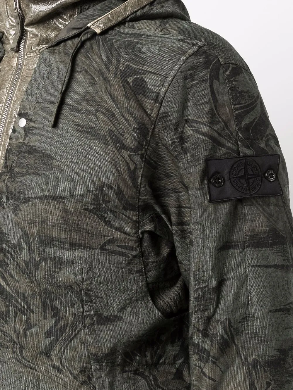 фото Stone island shadow project куртка с капюшоном и камуфляжным принтом