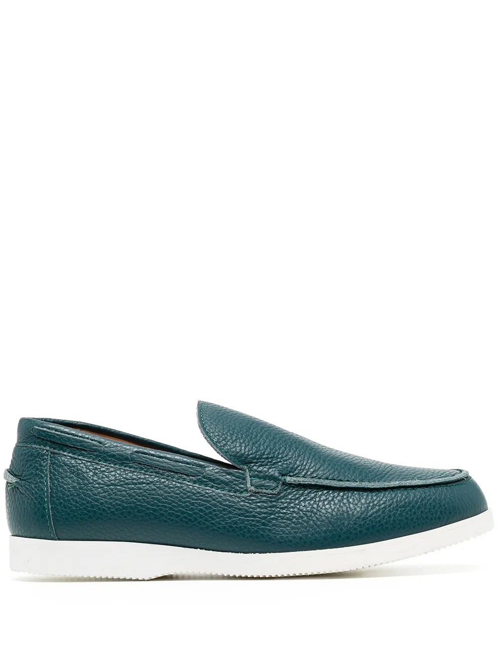 

DUKE & DEXTER almond-toe leather loafers - Blue