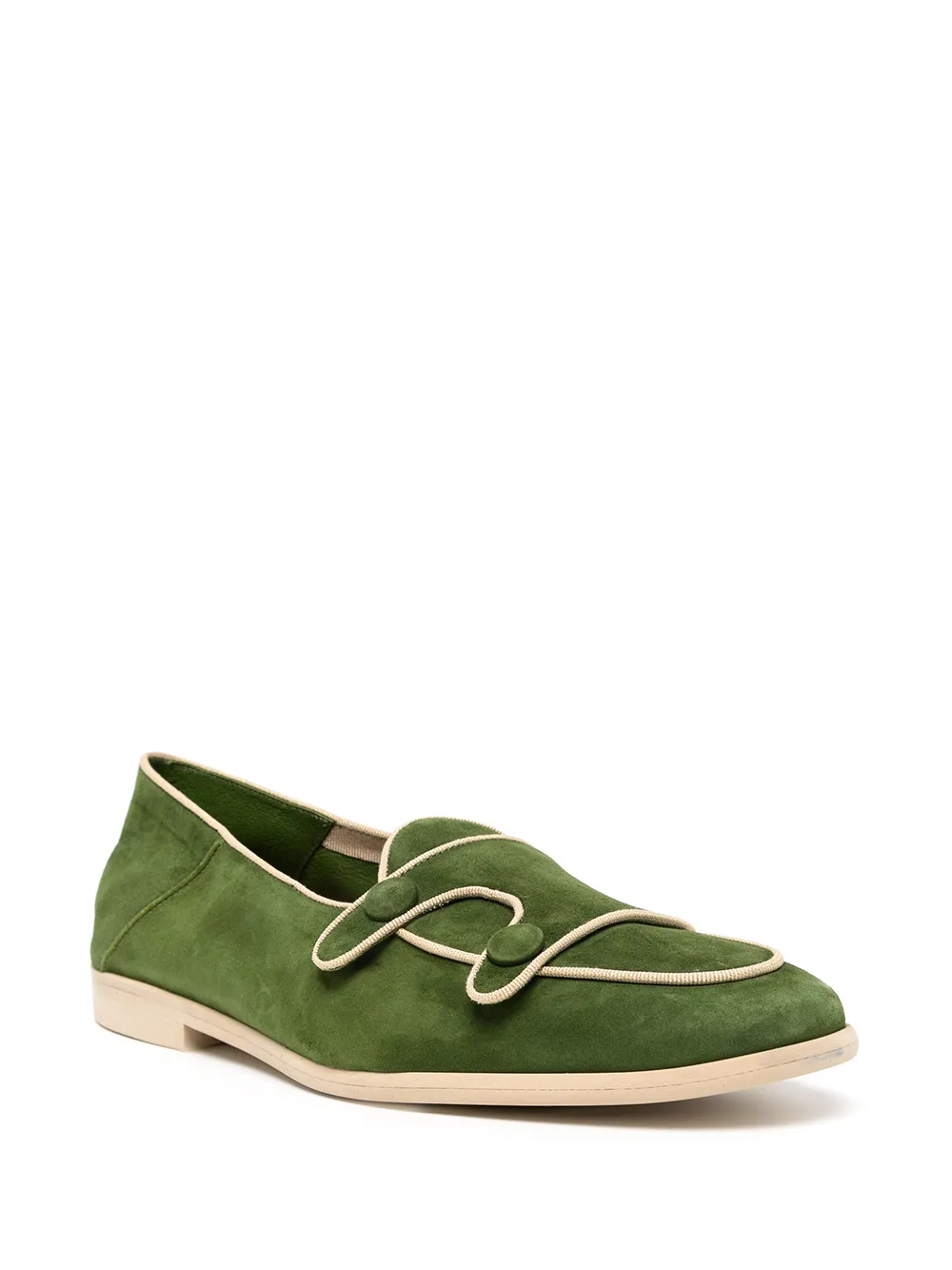 Edhen Milano Loafers met contrasterende afwerking - Groen
