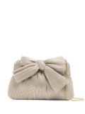 Loeffler Randall Rayne sparkle-bow clutch bag - Silver