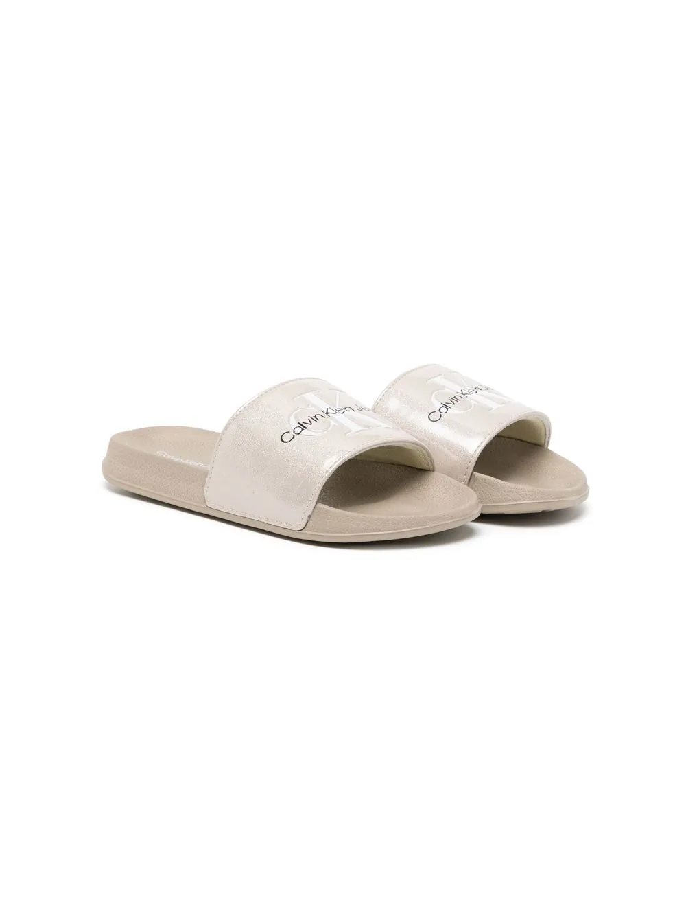

Calvin Klein flip flops con logo estampado - Marrón