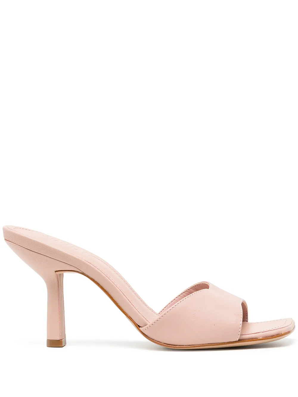 Schutz Mid-heel Leather Mules In Pink