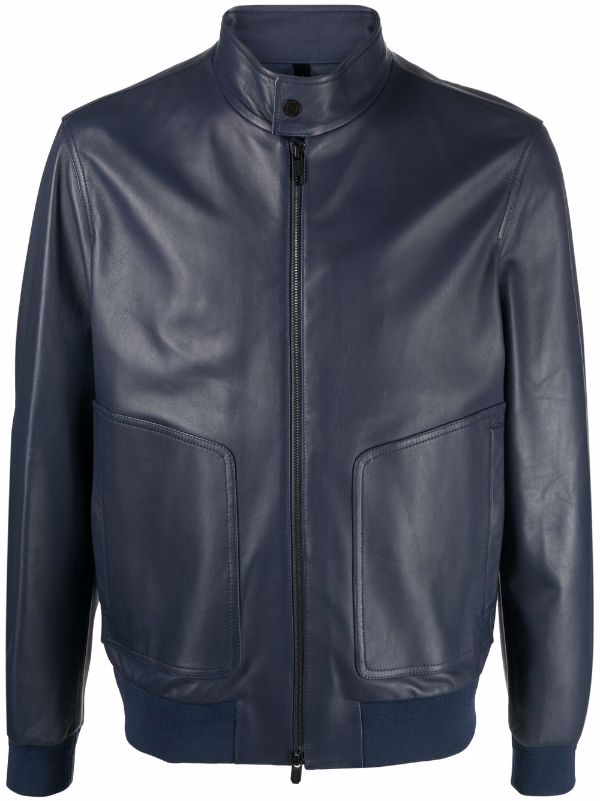 zegna leather jacket