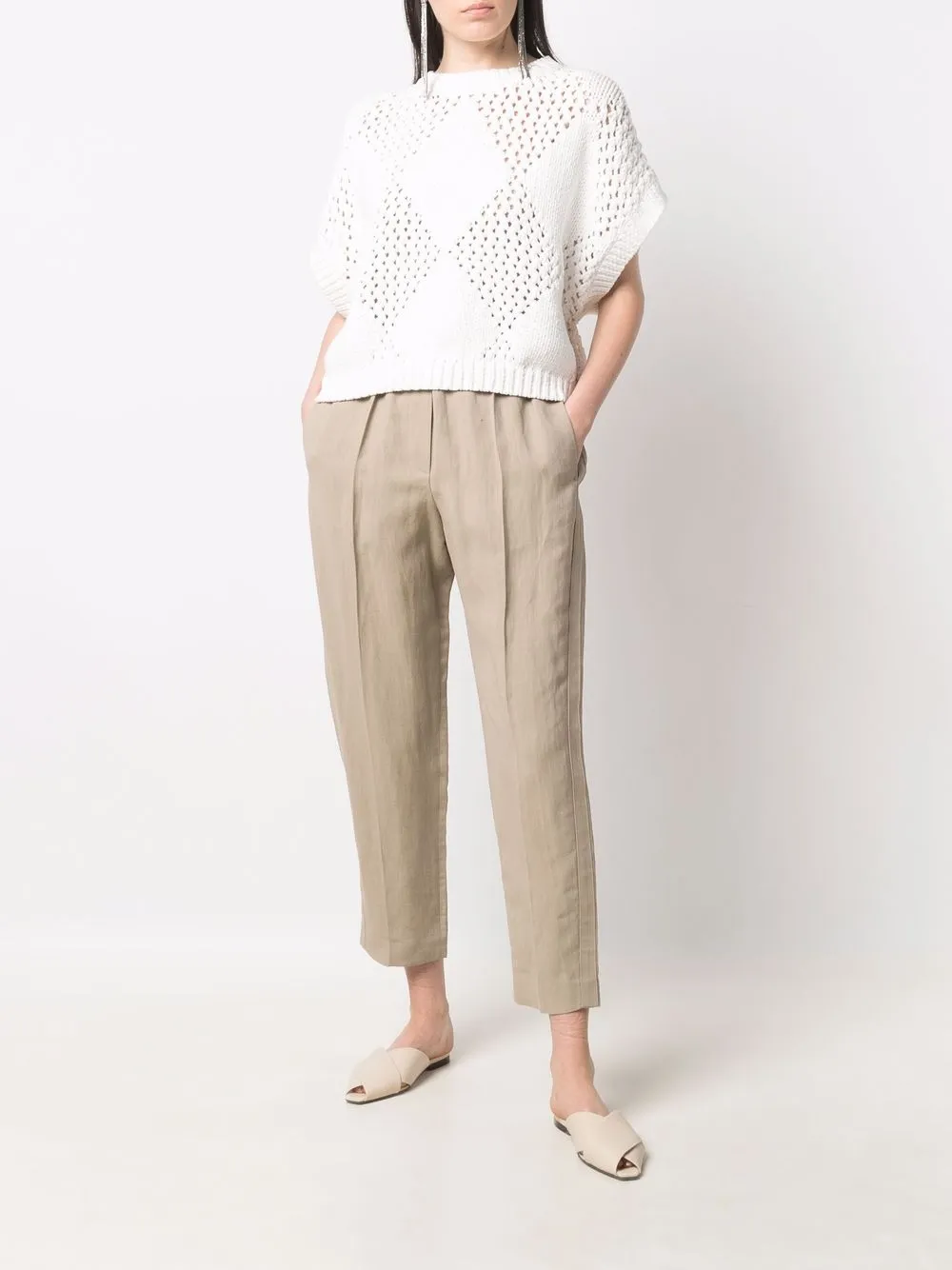 Brunello Cucinelli Trui met uitgesneden detail - Wit