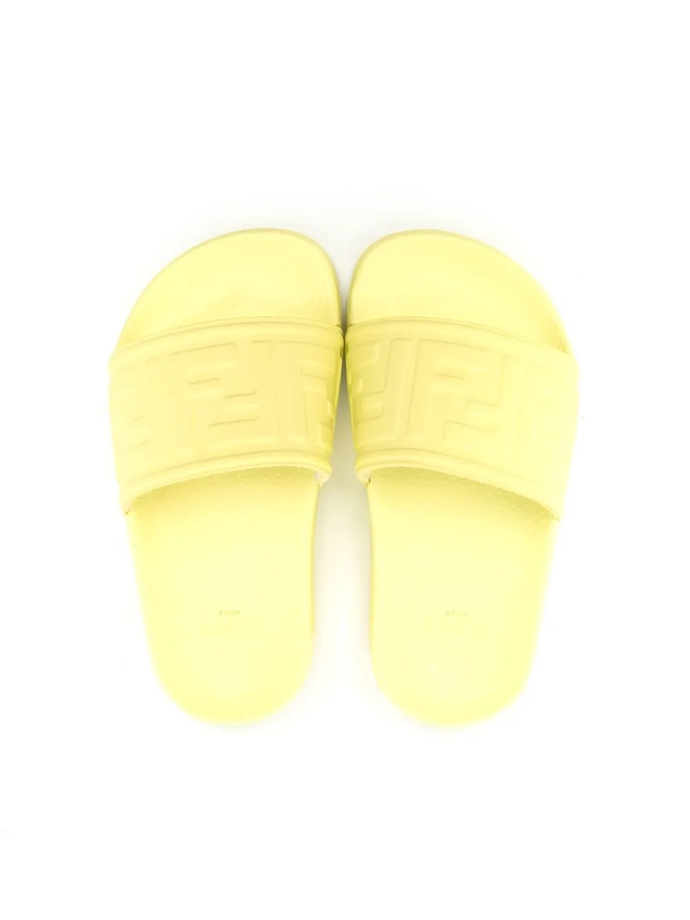 Fendi Embossed Logo-print Slides In Yellow