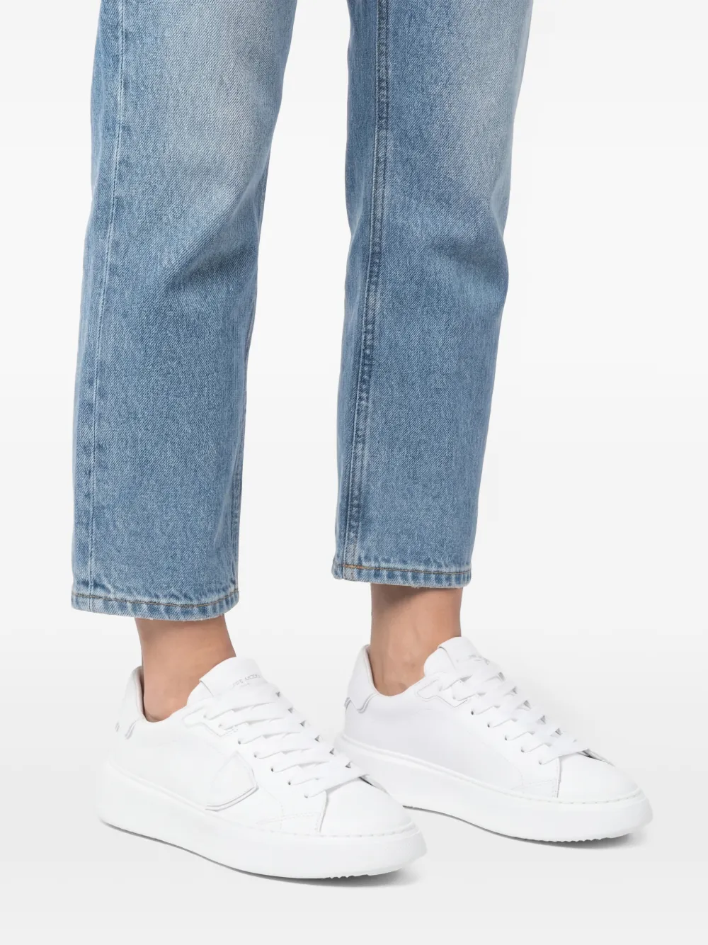  Philippe Model Paris Sneakers Mit Logo Patch   Weiß 