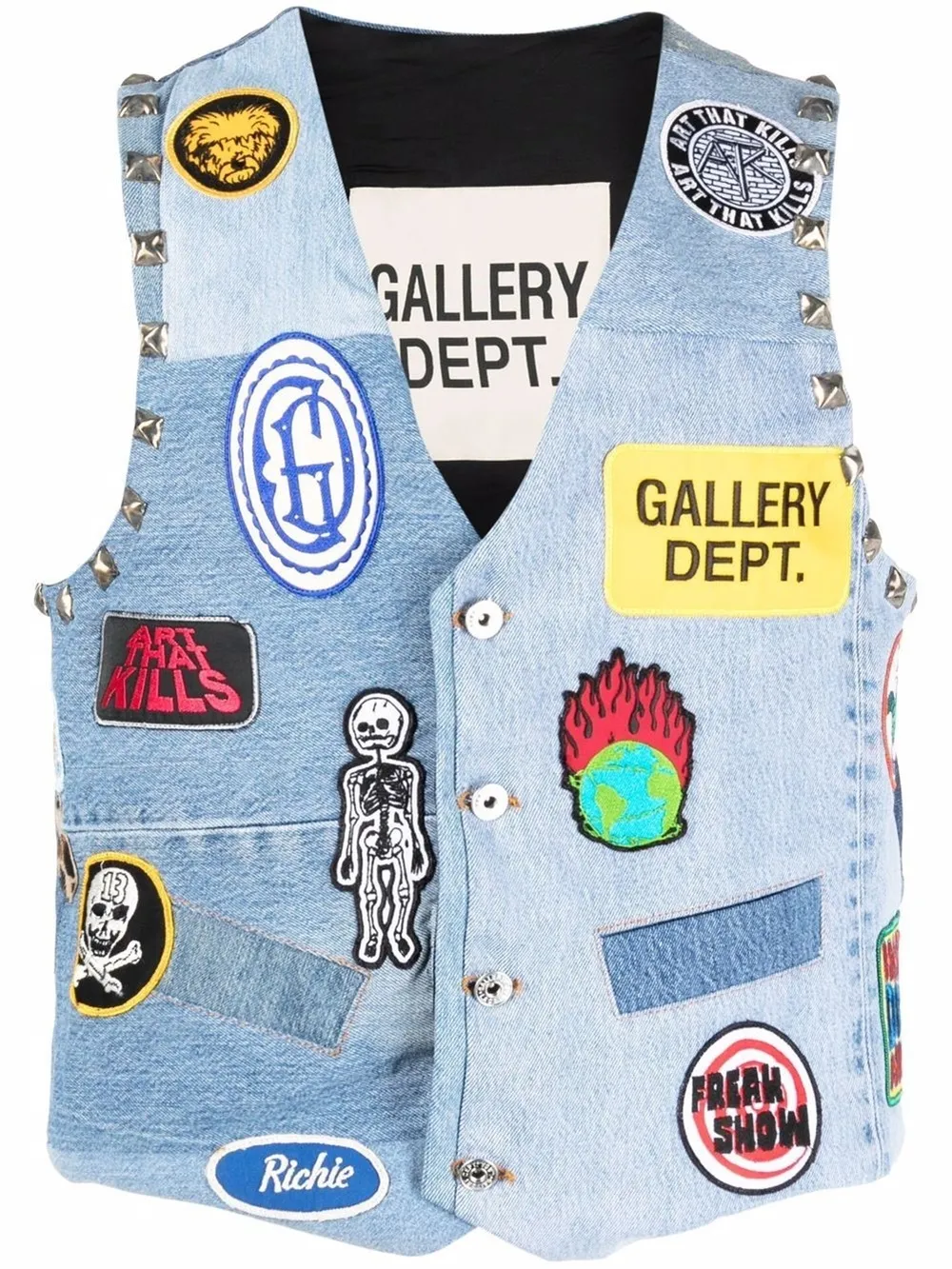 patch-detail sleeveless jacket 