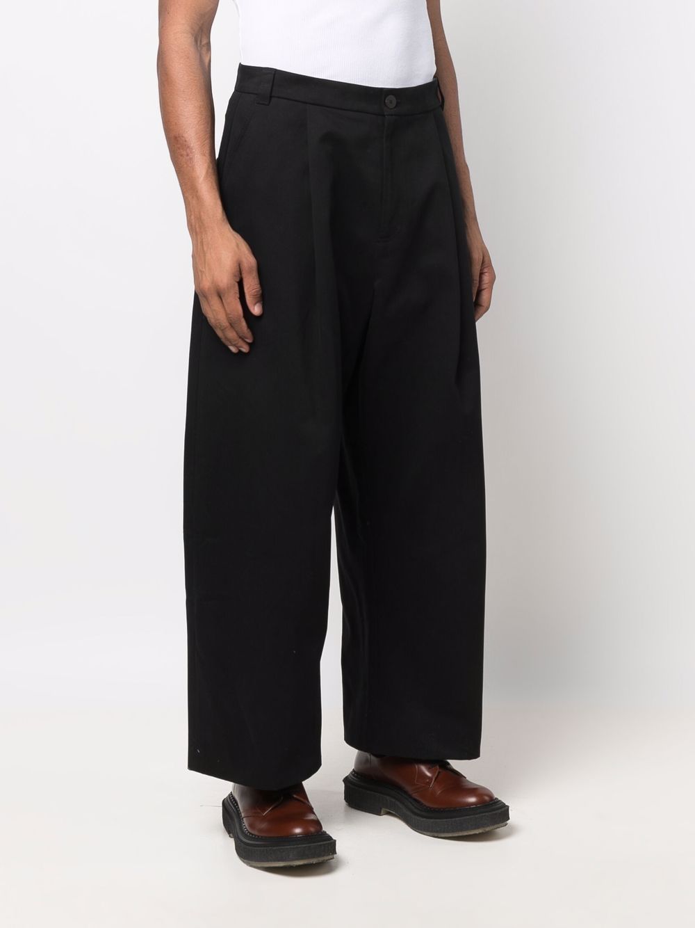 фото Studio nicholson sorte wide-leg pleated trousers