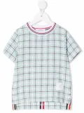Thom Browne Kids check-pattern T-shirt - Blue
