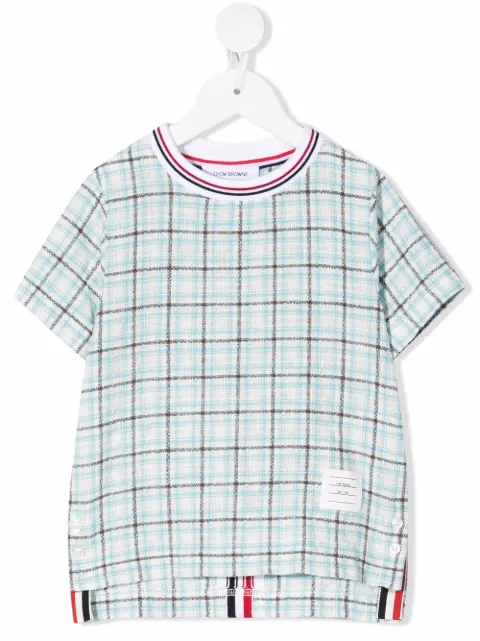 Thom Browne Kids check-pattern T-shirt