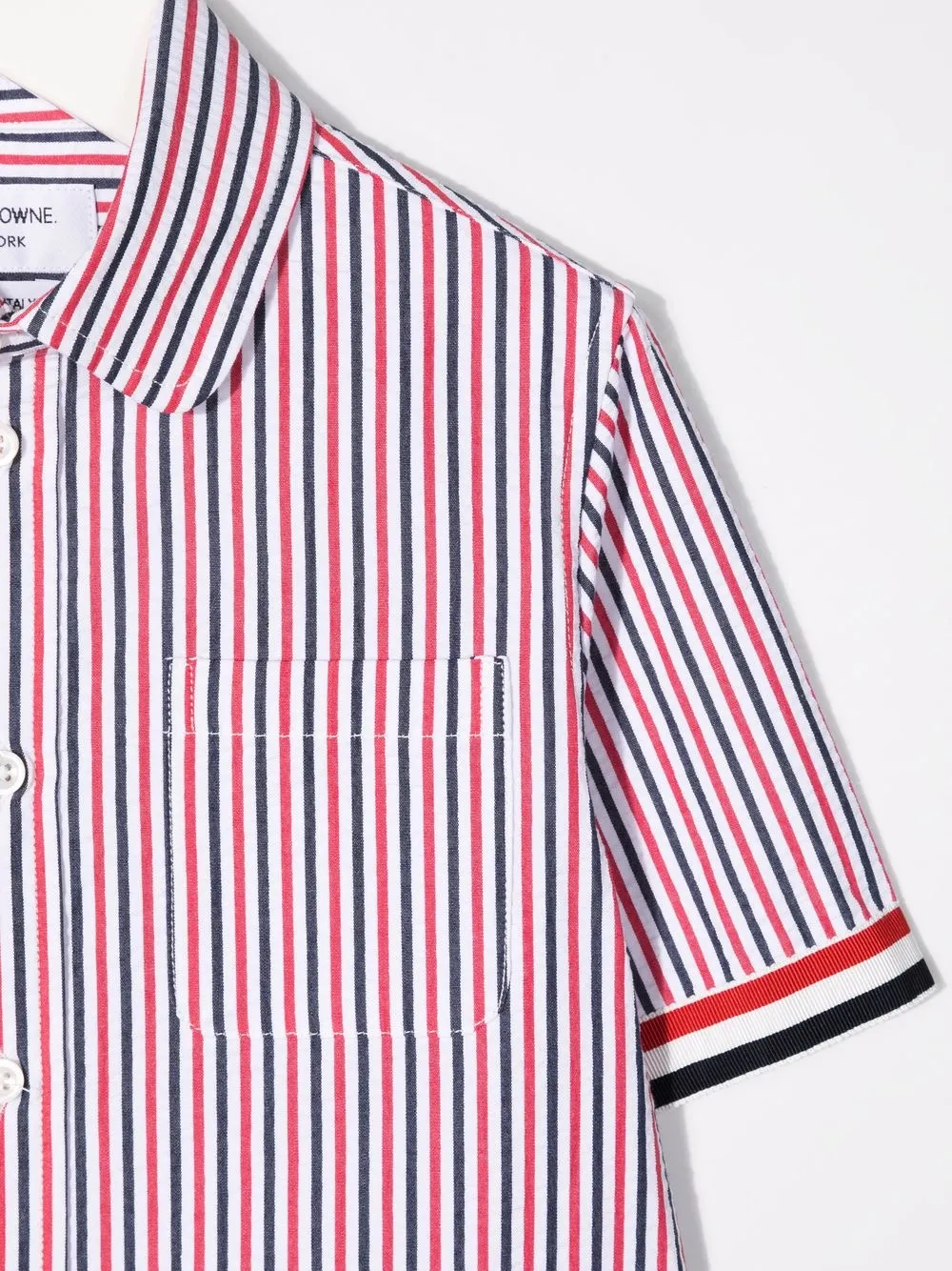  Thom Browne Kids Gestreiftes Hemd   Rot 