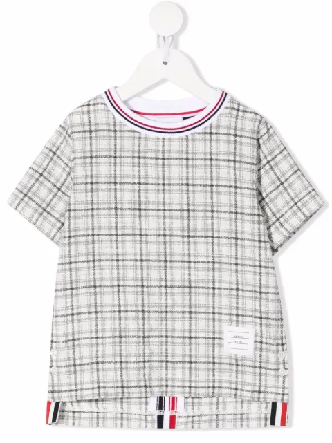 Thom Browne Kids твидовая футболка